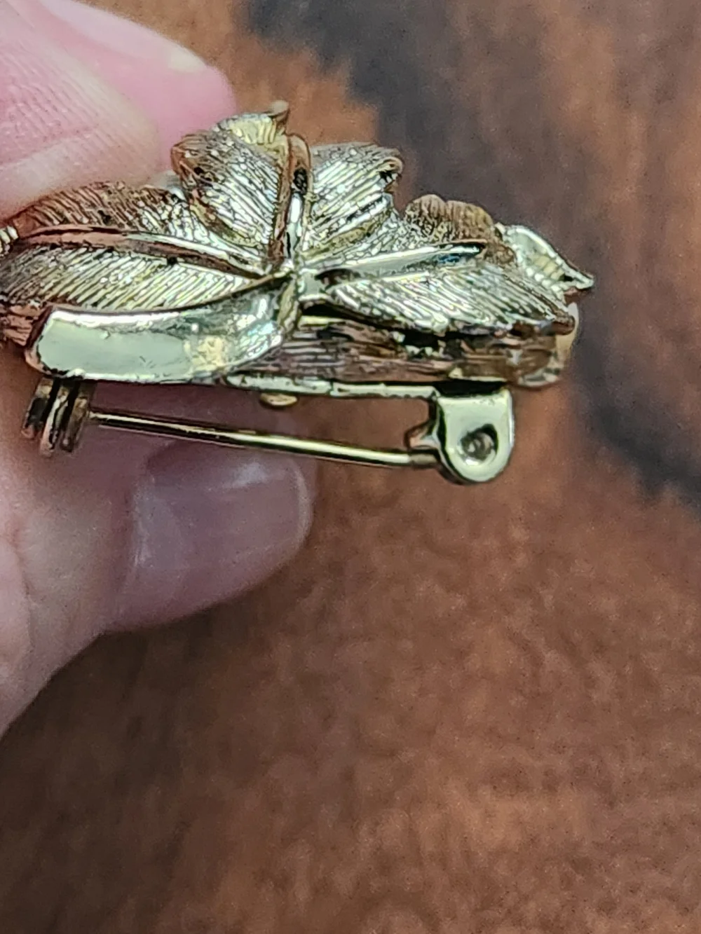 VTG Grape Cluster Faux Pearl Pin Brooch MCM Goldtone Fruit Strawberry